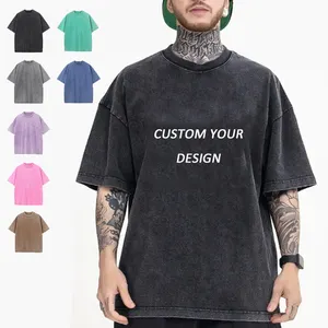 Bán Chạy Nhất Chất Lượng Cao End T-Shirt Drop Shoulder O Cổ Áo Thun Biểu Tượng Tùy Chỉnh Pre Rửa Trống T-Shirts