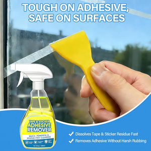 Décapant adhésif <span class=keywords><strong>pour</strong></span> enlever les résidus d'étiquettes, de rubans, de colle, de chewing-gum, de mastic, nettoyant <span class=keywords><strong>pour</strong></span> colle avec grattoir, fonctionne sur le verre, le vinyle, le métal - Product Image 5