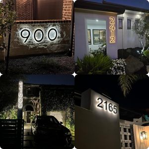 Numeri Civici Luminosi Personalizzabili per Esterni, Insegna con Lettere Illuminate in Acciaio Inox, Numero 3D con Illuminazione LED - Product Image 4