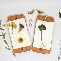 Nouveau kit de presse à fleurs miniature en bois - Boîte cadeau portable DIY avec logo personnalisé pour les amateurs de plantes, design lavande de petite taille