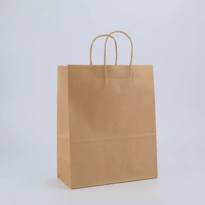 Custom Printed Paperbag Takeaway Shopping White Brown Kraft Paper <b>Bag</b> With Handle - Product Image 2