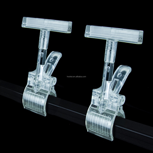 Clips porte-étiquettes en plastique transparent pour présentoirs POP, supports de bande de prix 70x39 mm blancs, pratiques pour les étagères des magasins de détail - Product Image 3