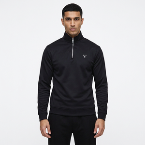 100% Polyester 300 Gsm Sweatshirts Sport Wear Half Zip <b>Mock</b> <b>Neck</b> Sweatshirts Custom Embroidery Zip up Sweatshirts Manufacturer - Product Image 1