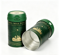 Boîte vide en fer blanc mat pour boissons et lait en poudre, 127mm*140mm, personnalisable, qualité alimentaire, 500g