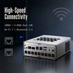 AMD Ryzen AI Max+ 395 AI Mini <strong>PC</strong> 128GB LPDDR5X Radeon 8060S 10GbE 2.5G LAN 4 M.2 NVMe USB4 WiFi 7 8K AI Workstation - Product Image 5