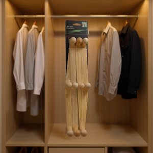 Wooden Clothes Hangers 32 Pack Natural Finish For Garments Storage - Product Image 2