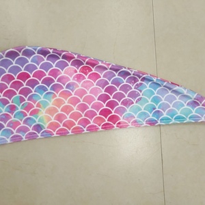 Toalla de microfibra absorbente con logo de sirena impreso personalizado, turbante para secar el cabello, accesorios para el cabello con diseño de escamas de pez - Product Image 6