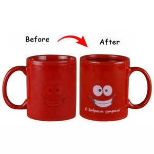 <span class=keywords><strong>Tazas</strong></span> de café de cerámica de 11oz, taza negra que cambia de Color mágico con agua caliente, sublimación creativa personalizada - Product Image 2