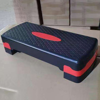 Plateforme de Step Aérobic Fitness, Banc d'Entraînement, Pédalier d'Exercice pour Musculation, 2 Niveaux de Hauteur