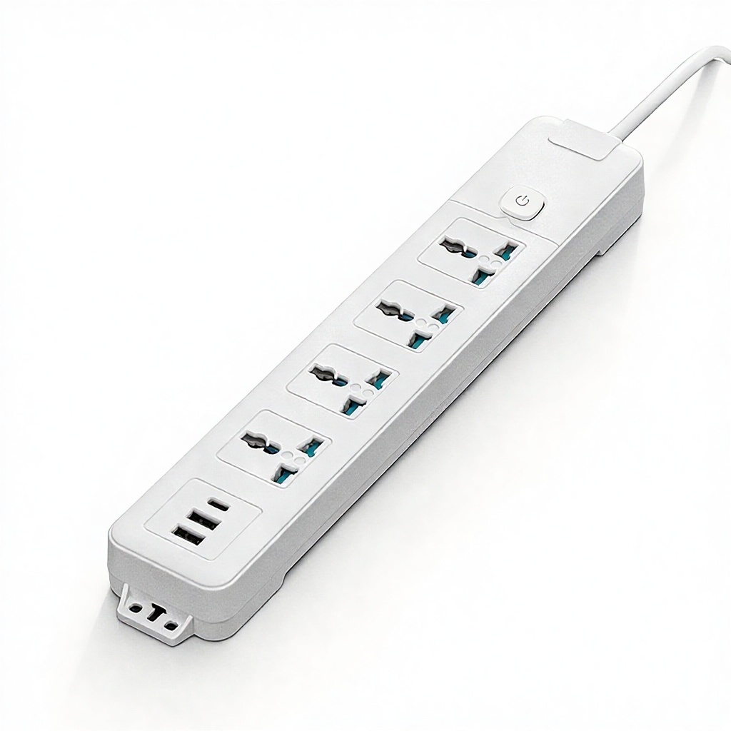 <strong>Universal</strong> <strong>Plug</strong> and <strong>Socket</strong> <strong>with</strong> Switch Suitable for EU/US/UK 2M Extension Cord Multiple Power <strong>Sockets</strong> 2 USB-A Ports 1 Type-C Port
