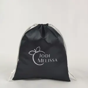 Black Drawstring Cosmetic Bag Sport Recycled Drawstring Bag Christmas Gift Polyester Bag With Drawstring