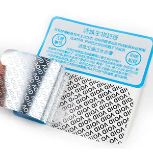 Custom Printing Zilver Garantie Leegte Sticker Veiligheidszegel Hologram Nietig Sticker Transparante Garantie Sticker Ongeldig Als Geknoeid