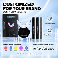 Lampe de blanchiment dentaire LED avec minuterie de 16 minutes, embout buccal souple, lumière bleue et rouge double, rechargeable, arrêt automatique, appareil de blanchiment