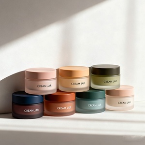 Yellow Pink Blue Green Cosmetic <b>Jar</b> Cream 30G 50G 1oz 2 Oz Round Custom Colored Frosted Cosmetic <b>Glass</b> <b>Jars</b> With <b>Lids</b> - Product Image 5