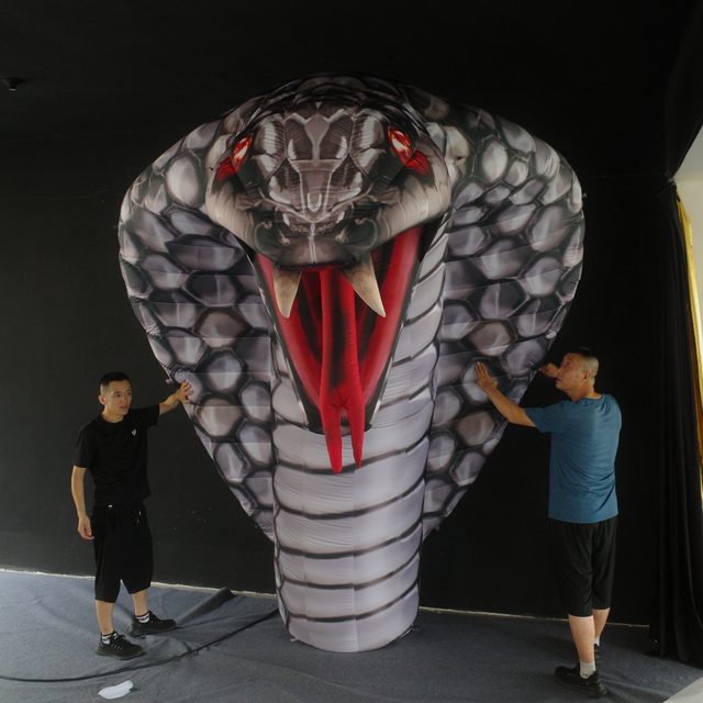 Black Inflatable Cartoon Python Fierce Inflatable Cartoon Snake Inflatable Reticulated Snake Cobra