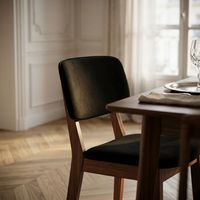 Chaise de salle à manger contemporaine en bois massif, durable, avec revêtement, pour restaurants et cafés, vente en gros
