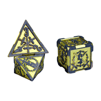 Ensemble de dés polyédriques en métal OEM personnalisés pour jeux de rôle (RPG) Dungeons and Dragons, 7 pièces, écologiques, formes fantastiques et science-fiction, thème pirate