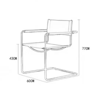 Chaises en métal pour restaurant, style moderne, cuir brun, acier inoxydable, chaise de salle à manger rembourrée pour hôtels, usage commercial et domestique