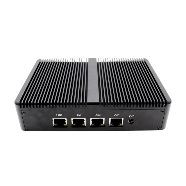 Top Sale 4*LAN Pfsense Firewall Aes-Ni Mini PC Quad Core Cele J1900 Router with 4G Module Wake-On-LAN, PXE, RTC