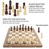 LEAP WG-CS15WM 38cm 15 pouces Jeu d'échecs de voyage pliable magnétique en bois de noyer et d'érable pour tournoi
