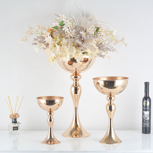 Alta qualità alta oro vaso in metallo ciotola decorativo centrotavola per feste di nozze <span class=keywords><strong>piedistallo</strong></span> fiori composizioni porte - Product Image 3