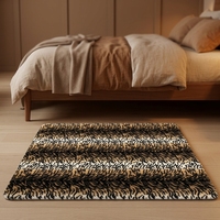 Maßgefertigter Kunstfell-Teppich Flauschiger Weicher Plüsch-Kaninchenteppich Zebra-Muster Teppich für Schlafzimmer Wohnzimmer Heim-Dekoration Bodenmatte