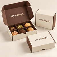 Boîte à biscuits en papier personnalisée avec 6 compartiments, boîtes d'emballage pour boulangerie imprimées pour biscuits, pâtisseries et cadeaux de desserts