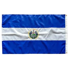 सिल्क प्रिंट 90X150 सेमी साल्वाडोर ध्वज 3X5 फीट सभी देशों के झंडे, बैनर और प्रदर्शन सहायक उपकरण फुटबॉल प्रशंसक आपूर्ति