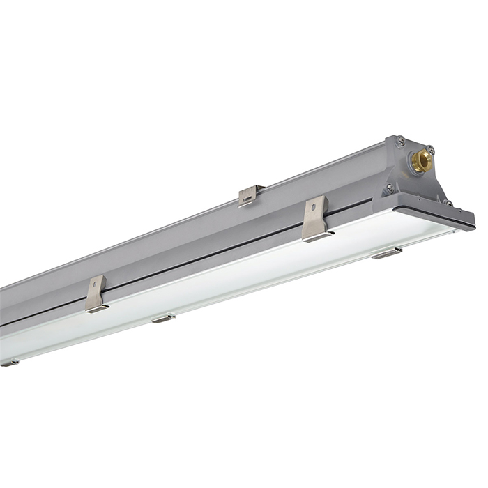 Aluminum Outdoor Waterproof IP65 Tri-proof LED Tube Lighting Fixture Fluorescent Lamp Light Fitting 80 Emergency Battery Backup