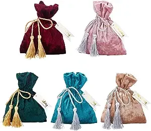 Wedding Favors Colorful <b>Drawstrings</b> Velvet Candy <b>Bags</b> for Jewelry With Tassel - Product Image 2