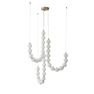 French Style Magic Bean Pearl Pendant <b>Light</b> Led Round Multi Head Chandelier For Living Room And <b>Dining</b> Room Home Lighting - Product Image 4