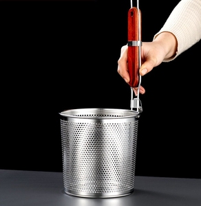 Nhà bếp thực phẩm Giỏ Spaghetti gật đầu thép không gỉ Pasta Lọc colander với lưới tốt thực phẩm <span class=keywords><strong>Skimmer</strong></span> - Product Image 5