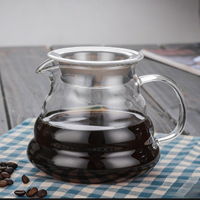 Carafe à café en verre transparent de la gamme Cloud, carafe à café standard, carafe à café à dégoulinement manuel, bouilloire à thé