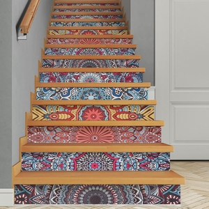 Autocollants pour marches d'<span class=keywords><strong>escalier</strong></span> en PVC écologiques personnalisés, autocollants adhésifs, imperméables, résistants aux déchirures, laminage mat, vinyle décoratif - Product Image 3