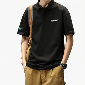 เสื้อโปโลผู้ชายคอลเลคชั่นใหม่รับซัมเมอร์ ดีไซน์หรูหรา แขนสั้น ปรับแต่งได้ สไตล์เรโทร ปกเสื้อทันสมัย ทรงหลวม สวมใส่สบาย - Product Image 2