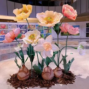 D32 New Trending Self Standing Giant Flowers Sik Artificial Flowers For Wedding Wall Decoration