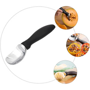 Ice Cream Scoop Stainless Steel TPR Handle Manual For Ice Cream Fruit Melon Serving Tool - Product Image 1