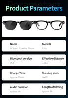 Lunettes de soleil intelligentes CY01AI 2025 avec caméra 8MP 4K, transfert Bluetooth, appels téléphoniques en temps réel, lecture de musique, réduction du bruit ENC