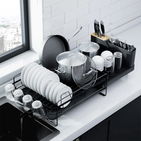 Égouttoir à vaisselle extensible Égouttoir à vaisselle de cuisine multifonctionnel Égouttoir à vaisselle de cuisine et organisateur d'assiettes