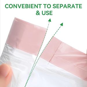 Huamaohengchun10 Bolsas de Basura con Cordón, Paquete de 26, Bolsas para Desechos, 60x71cm, 13g/unidad, Sin Perfume, Blancas - Product Image 6