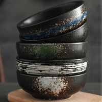 Bol en céramique de style Japandi écologique de 4,5 pouces pour riz/nouilles/soupe/dessert, 280 ml, grande capacité, design créatif et mignon pour la maison