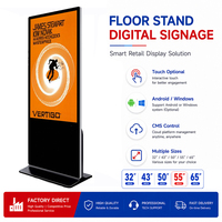 Pantalla Digital Interactiva de Señalización con Soporte de Piso de 55 Pulgadas, Kiosco Publicitario LCD, Pantalla Comercial Interactiva para Tiendas Minoristas