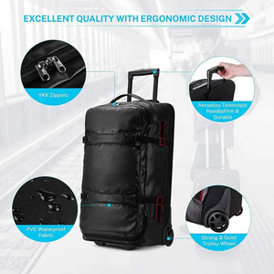 Personalizzato 60L impermeabile Soft Roller bagaglio da campeggio <span class=keywords><strong>borsone</strong></span> con <span class=keywords><strong>ruote</strong></span> carrello sportivo Rolling Gym <span class=keywords><strong>borsone</strong></span> da <span class=keywords><strong>viaggio</strong></span> con <span class=keywords><strong>ruote</strong></span> - Product Image 4