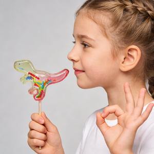 Sucettes en forme de cœur pour enfants, design artistique 4D, faites à la main, mignonnes, en forme de lapin, de dinosaure, de <span class=keywords><strong>licorne</strong></span> - Product Image 2