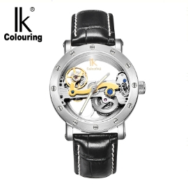 5 Cinturino in pelle nera argento argento