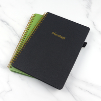 Carnets de notes A5 personnalisés, agenda, carnets de notes dorés à couverture rigide estampage à chaud, journaux intimes avec service d'impression de reliure à spirale