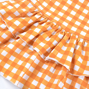 Nouvel ensemble d'été personnalisé pour enfants : haut et pantalon à carreaux en coton tissé, deux pièces pour filles - Product Image 6