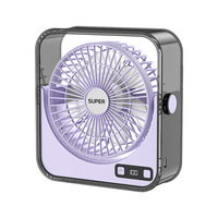 Mini ventilateur de bureau portable avec affichage numérique, turbine haute vitesse, longue autonomie, ventilateur de refroidissement pour bureau et maison, alimentation USB, veilleuse