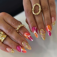 Offre Spéciale : Faux Ongles Gothiques en Velours à Coller, 24 Pièces, Forme Cercueil Moyenne, Motif Rose Noire et Dentelle, Thème Dark Romance, Vente en Gros