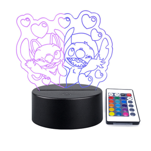 Foto personalizada creativa 3D ilusión Anime acrílico mesa escritorio Base LED lámpara de Navidad decoración de la habitación del niño Base de luz de noche - Product Image 2